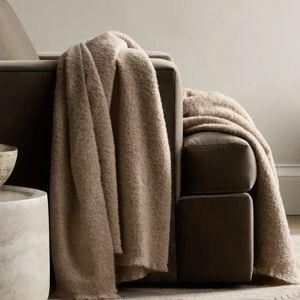 Alpaca Boucle Throw in Oatmeal