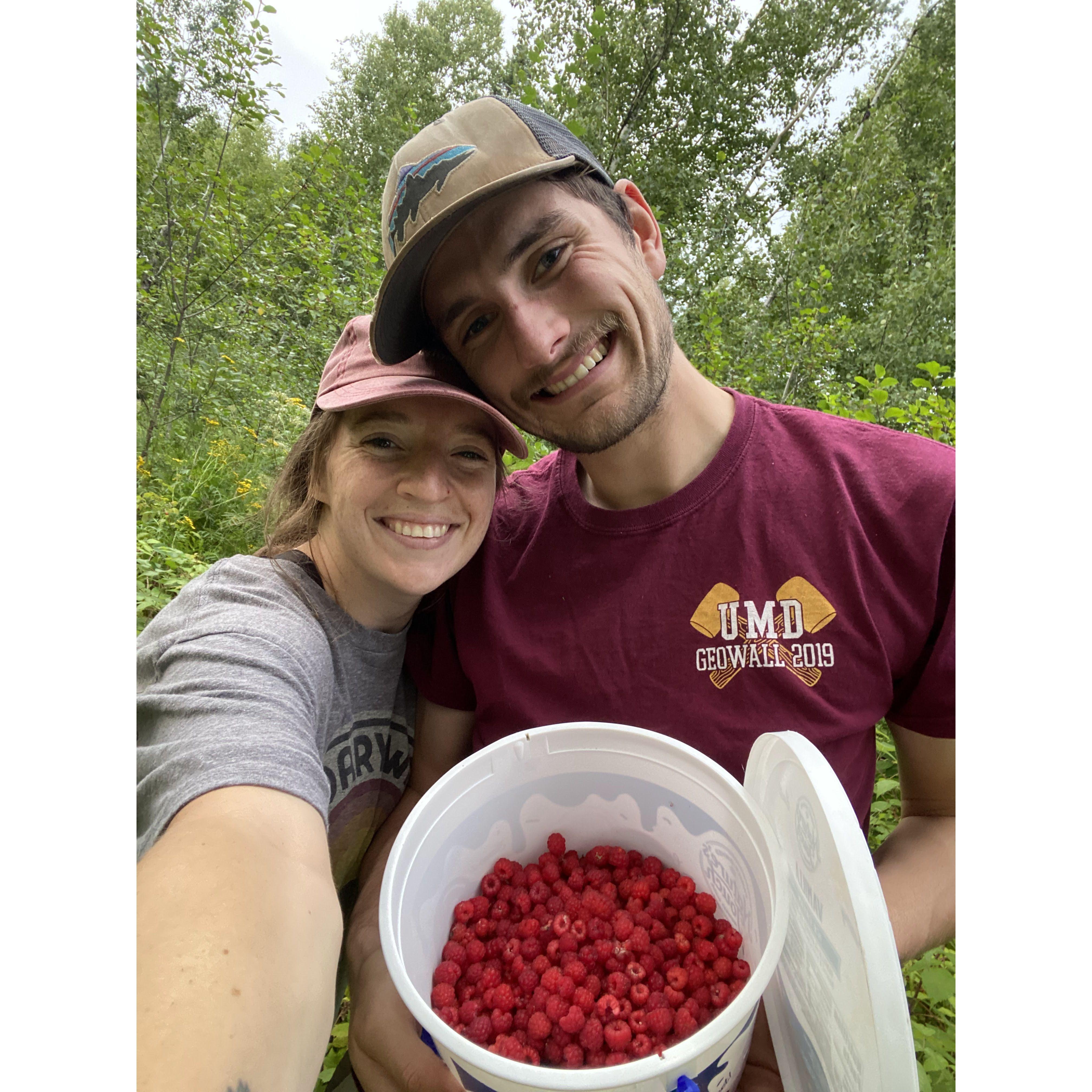 Picking raspberries at a secret location ;)