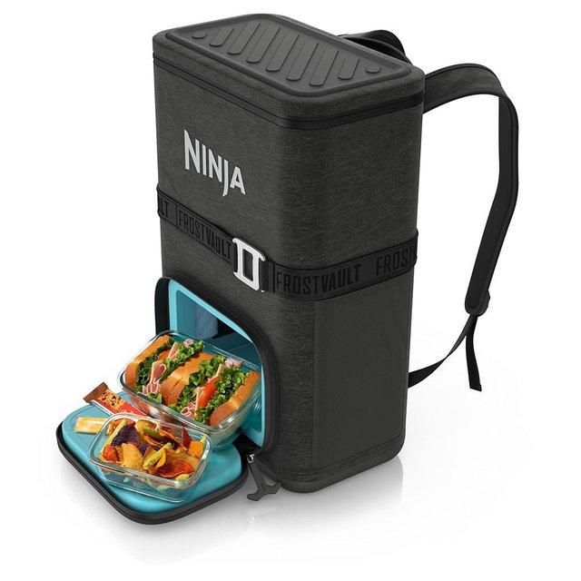 Ninja | Backpack Cooler | FrostVault Go Can Soft Cooler | Leakproof Zipper with Built in Can Opener, 2 Ice Packs & Dry Storage Drawer | for Hiking, Camping & More | 24/36 Can
