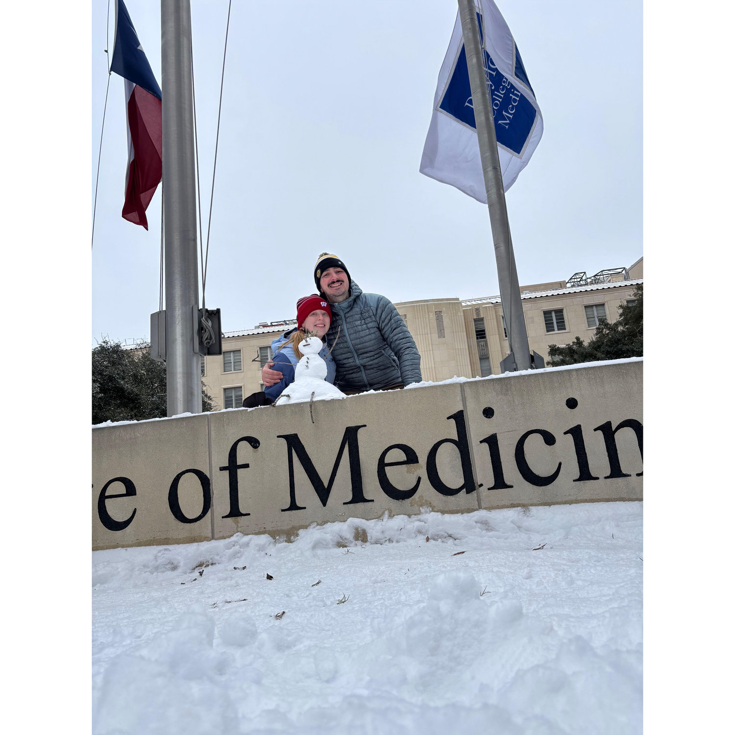 We made the most of our Houston Snow Day - sledding at Rice and Hermann Park, drinking hot cocoa, and making a snowman at BCM!