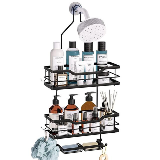 Consumest 4 Tier Over The Door Shower Caddy with Soap Holder, Adjustable  Shower Organizer Hanging Shower Shelf with 22 Hooks, Rustproof Stainless  Steel Hanging Shower Caddy for Bathroom