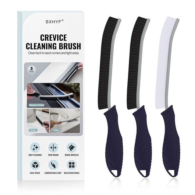 SXhyf Cleaning Brush - Hard Bristle Crevice Cleaning Brush, Multifunctional Gap Scrub Brush, Home Essentials, Bathroom Cleaner Tools for Household Use, Kitchen, Window, Faucets, Toilet, Grout, Car
