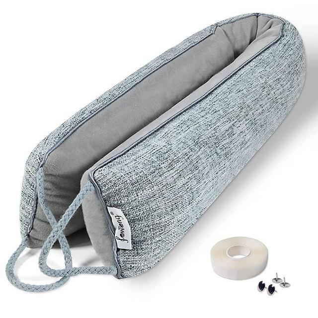 fowong Door Draft Stopper 36 Inch, Under Door Noise Blocker Cold Weather Door Snake Draft Stopper Weighted Heavy Duty Reduce Noise Saving Energy Sound Proof Under Door Guard, Gray