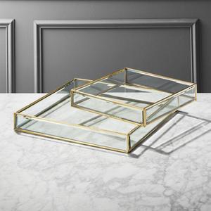 Brass and Glass Tray, 12 inch