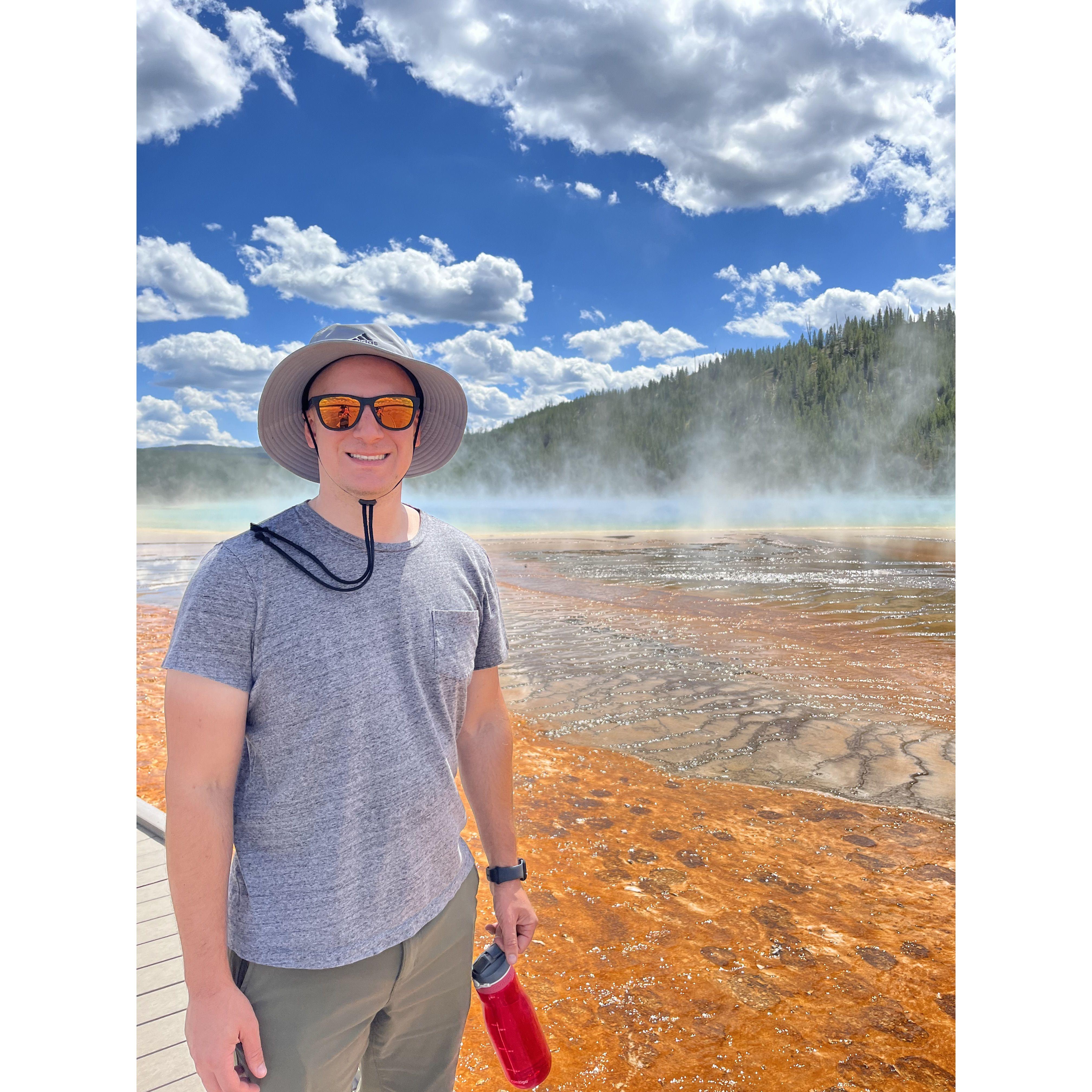 Yellowstone is neat! This was Grand Prismatic Sping on August 24, 2023