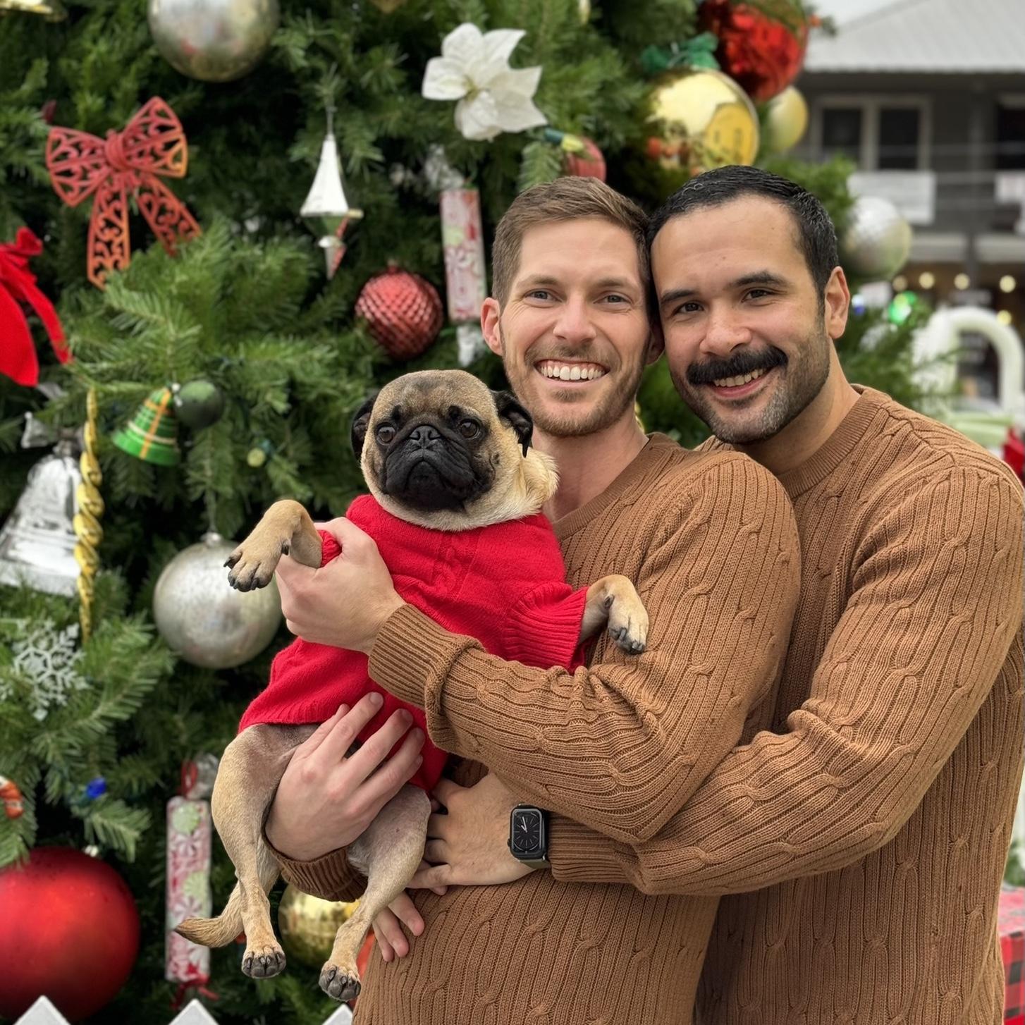 @Christmas2023, with a very sassy Pug