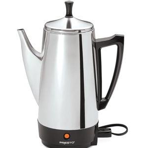 Presto 02811 Stainless Steel Electric Coffee Percolator - 12-Cups, Easy-Pour Spout, Stay-Cool Handle, Make 2-12 Cups