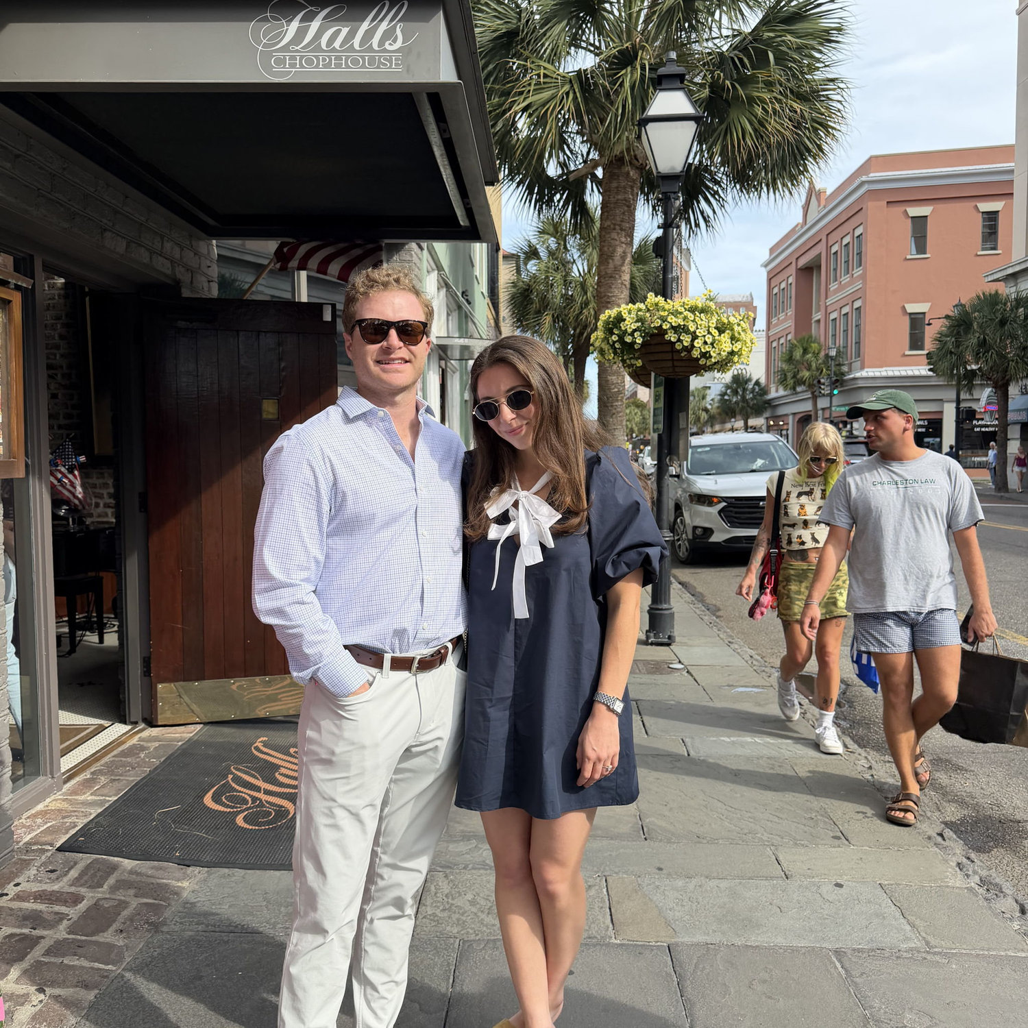 An engagement celebration dinner at Halls in Charleston
