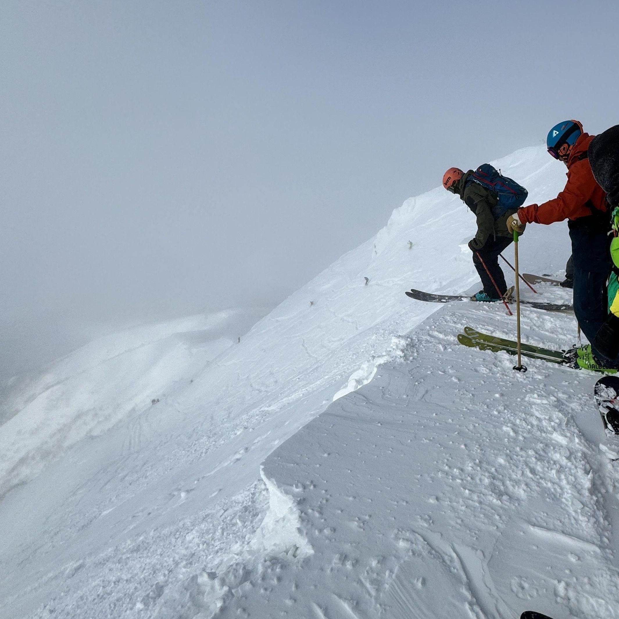 Drop after the engagment at the top of Mount Niseko, Annupuri Peak in Japan