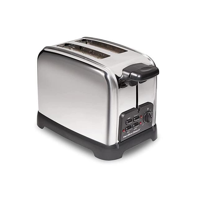 Hamilton Beach 22782 Toaster with Wide Slots, Sure-Toast Technology, Bagel & Defrost Settings, Auto Boost to Lift Smaller Breads, 2 Slice, Polished Stainless Steel
