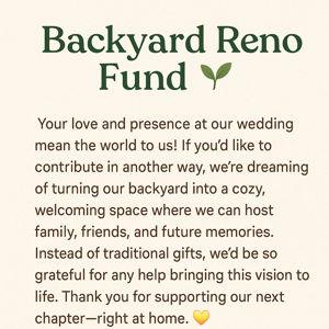 Our Backyard Renovation Fund