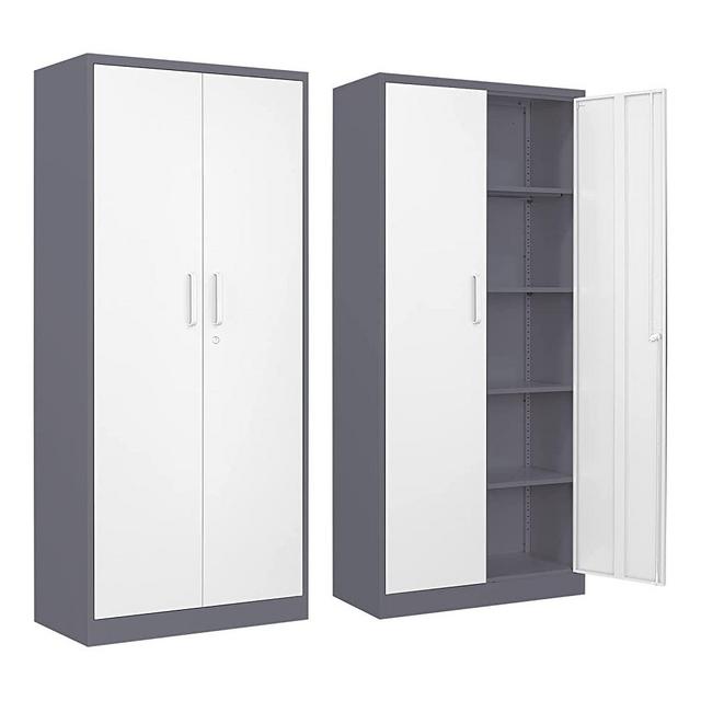 Yizosh Metal Armoire Wardrobe Closet Cabinet for Hanging Clothes with Lock  Doors, -72 Steel Lockable Wardrobe Storage Locker Clothes Organizer for  Bedroom, Laundry Room (Black) - Yahoo Shopping
