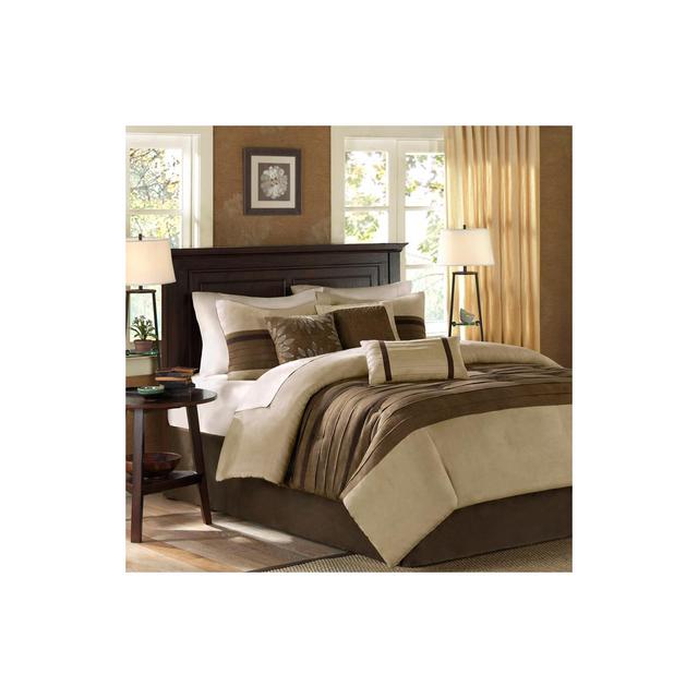 Natural Dakota Microsuede Comforter Set Queen 7pc 7pc