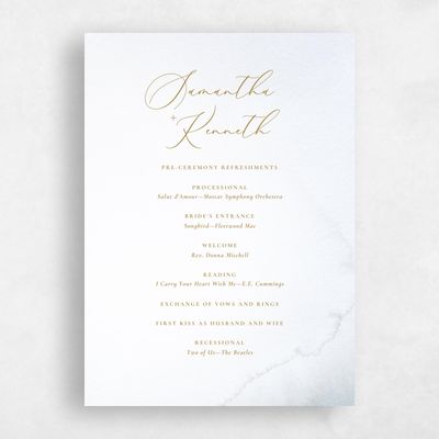 Blue Whisper Wedding Program - Elting