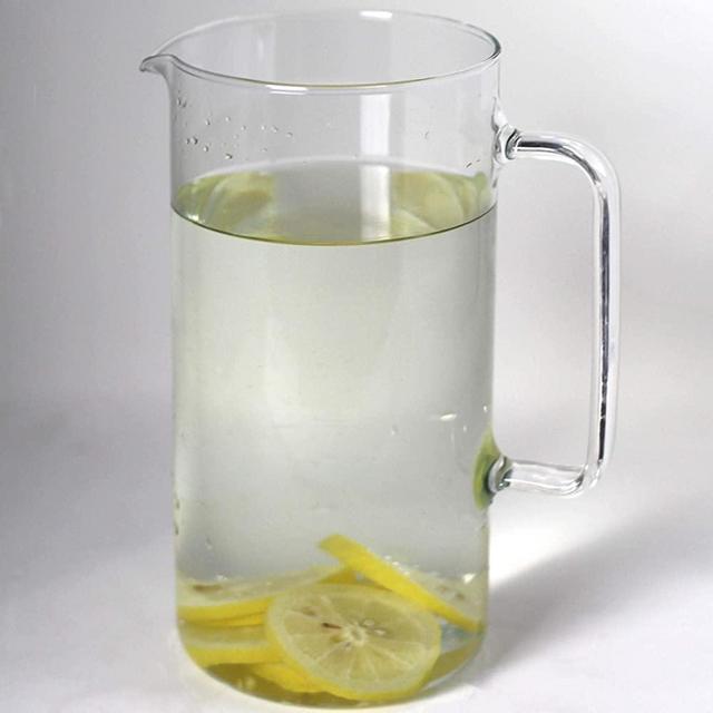 Simax Glassware Clear Glass Pitcher | For Cold Beverages, Dishwasher Safe, Cylinder Design, 1 Quart Capacity