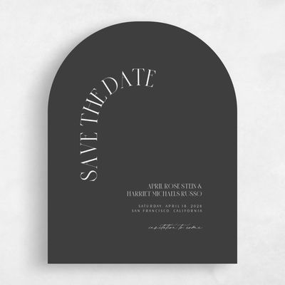 Grey Arch Wedding Save the Date - Andes Portrait
