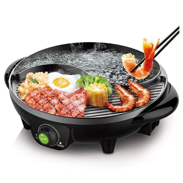 LIVEN Electric Hot Pot with Grill and Non-Stick Coating 1300W 120V TAIJI
