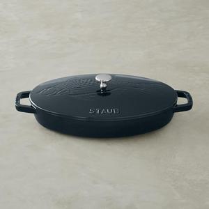 Staub Oval Gratin with Sea Bass Embossed Lid 2 1/4-Qt., La Mer