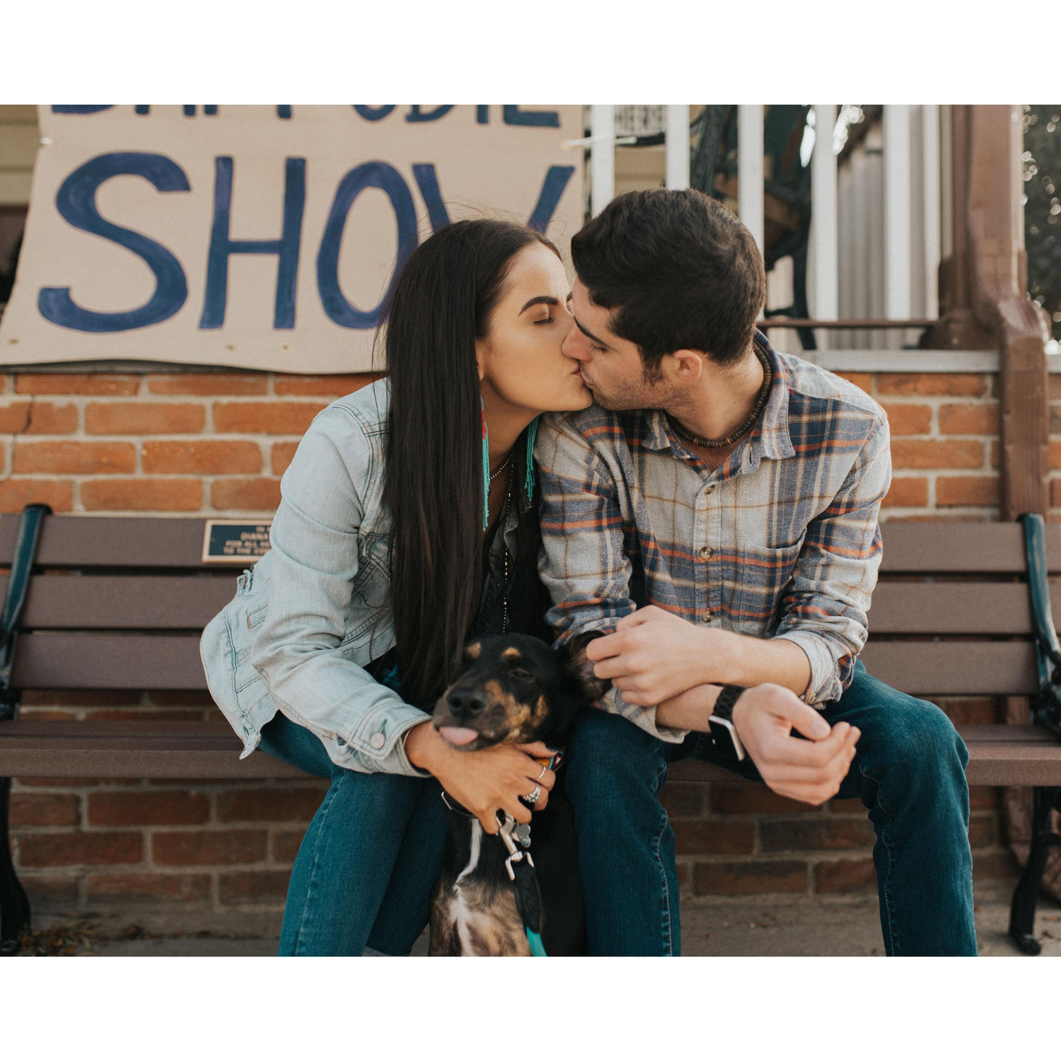 For our engagement photos in Julian, CA, we knew we needed our best friend to be apart of it! (Luna)