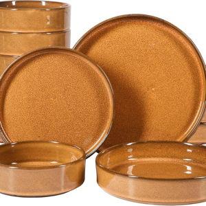 Bloomhouse Glaze Plates and Bowls Dinnerware Set - Amber, (16pcs)