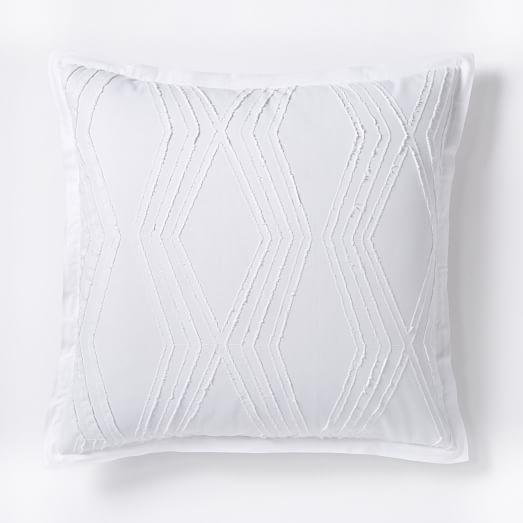 Roar + Rabbit Zig Zag Texture Euro Sham, White