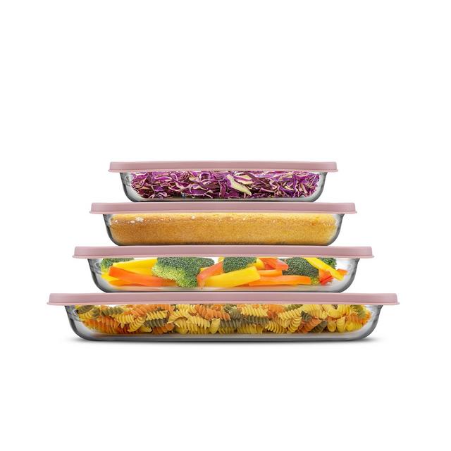 JoyJolt Borosilicate Glass Oven Dishes with Lids, Set of 4