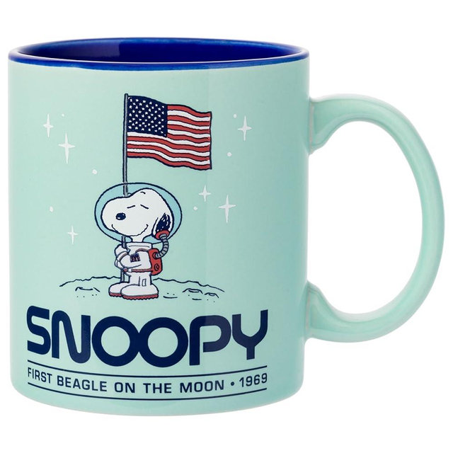 Silver Buffalo Peanuts “First Beagle on the Moon” Ceramic Mug Featuring Snoopy, 20 Ounces