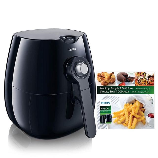 Philips Analog Airfryer, Viva Collection Fry Healthy with 75% Less Fat, Black, HD9220/28