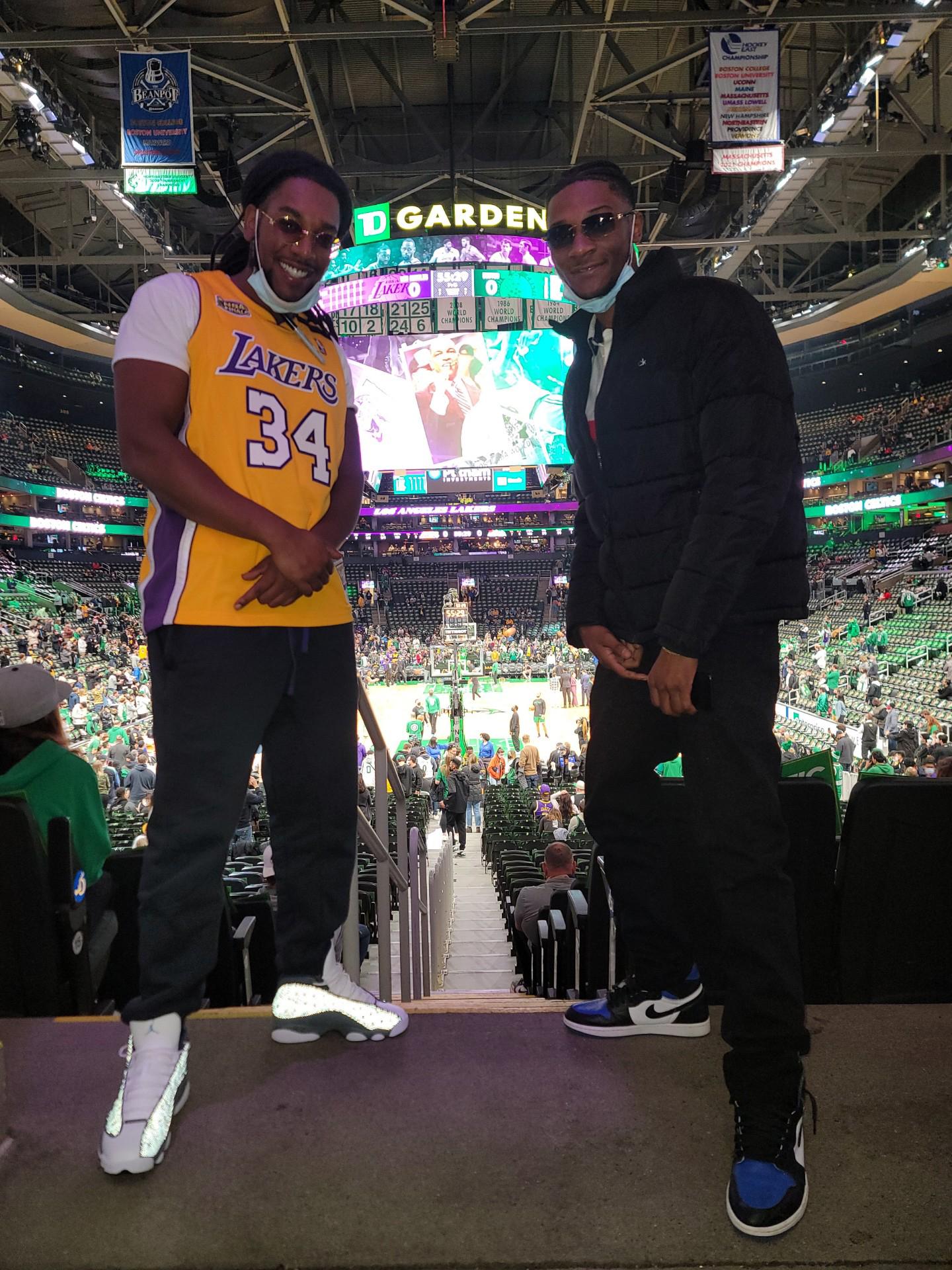 Brought our sons to Celtics vs Lakers