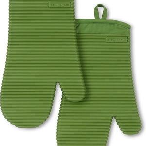 KitchenAid Ribbed Soft Silicone Oven Mitt 2-Pack Set, Mathca, 7.5"x13"