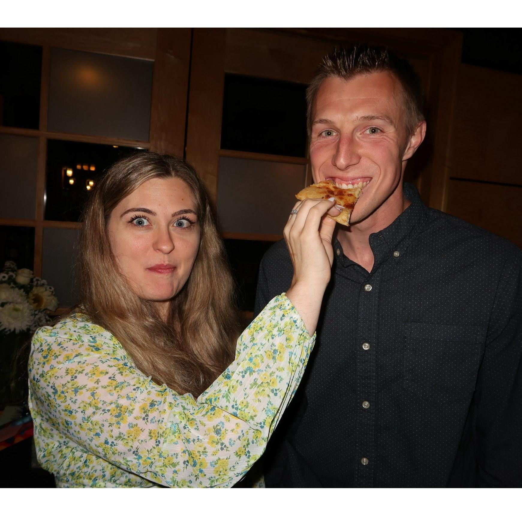 Our favorite food is pizza