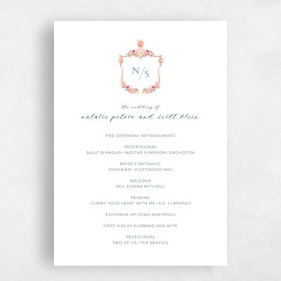 Orange Standard Wedding Program - Camarillo