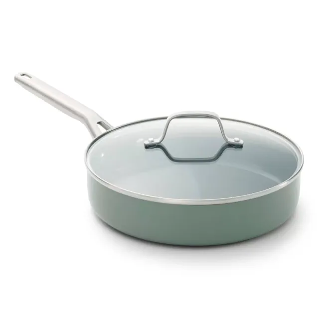 Calphalon 3qt Ceramic Saute with Lid Silver Ash