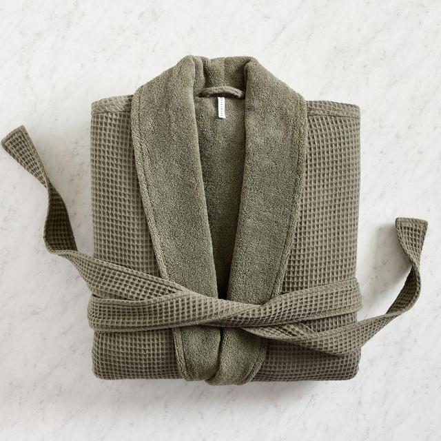 Waffle Weave Resort Robe, Extra Large, Loden