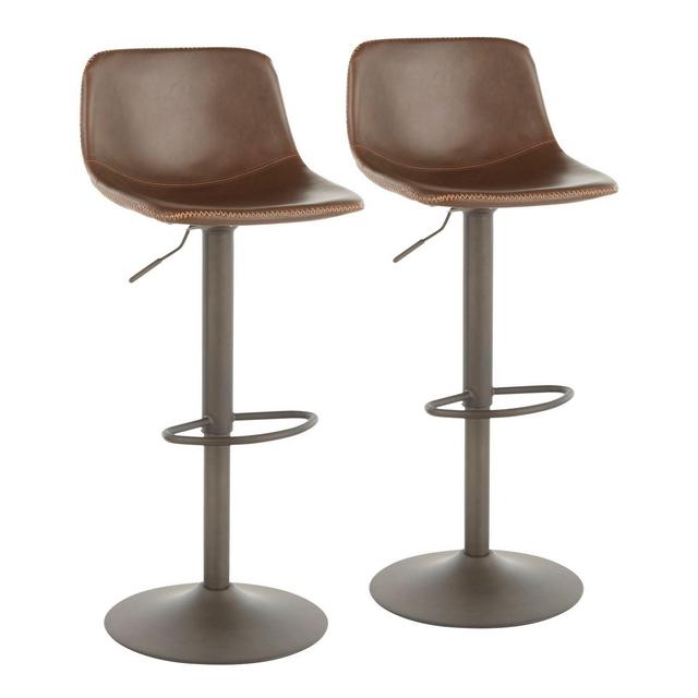 LumiSource® Duke Adjustable Swivel Bar Stools in Antique Brown (Set of 2)