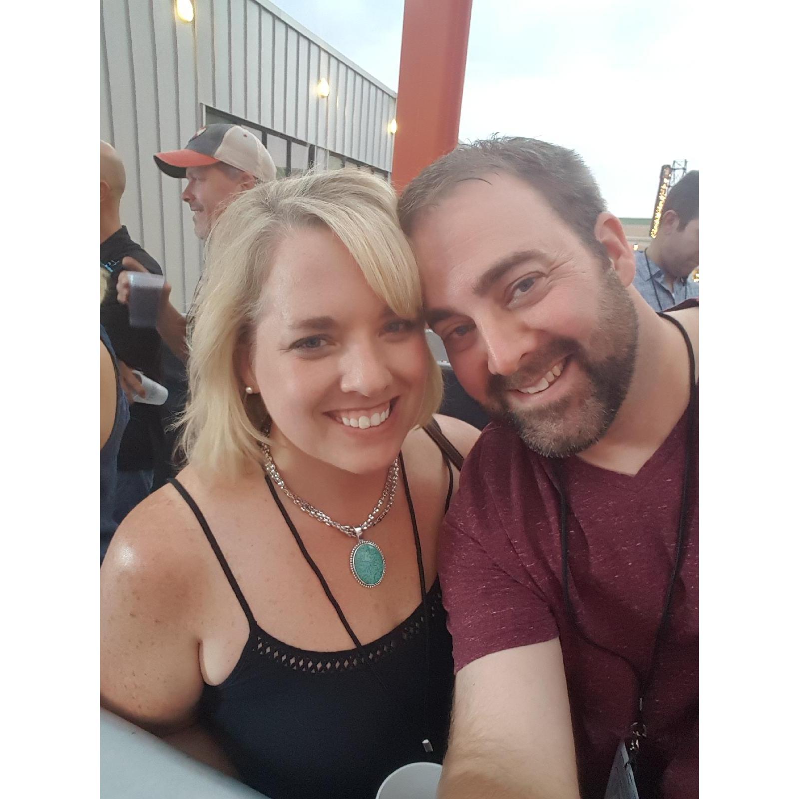 Nick and I at LoCash country concert at Power and Light in KC