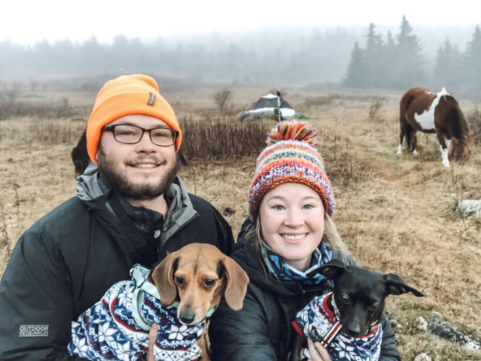 Christmas pictures in Greyson Highlands State Park, VA with Jeff & Jolene
