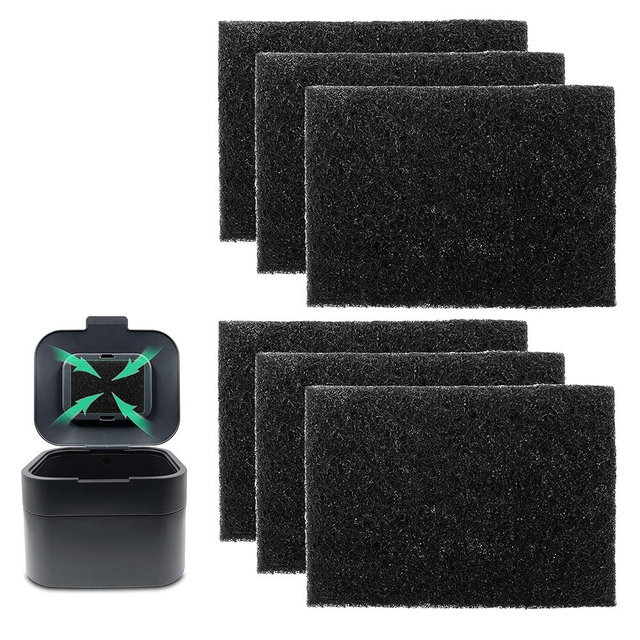 Trash Can Odor Absorbing Filter Refills for Joseph Joseph Intelligent Waste Compost Bin Food Waste Caddy, Charcoal Deodorizer Compatible with Trash Cans with Filter Compartment (6-Pack)