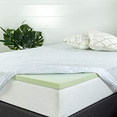 Zinus 1.5 Inch Green Tea Memory Foam Mattress Topper, Queen