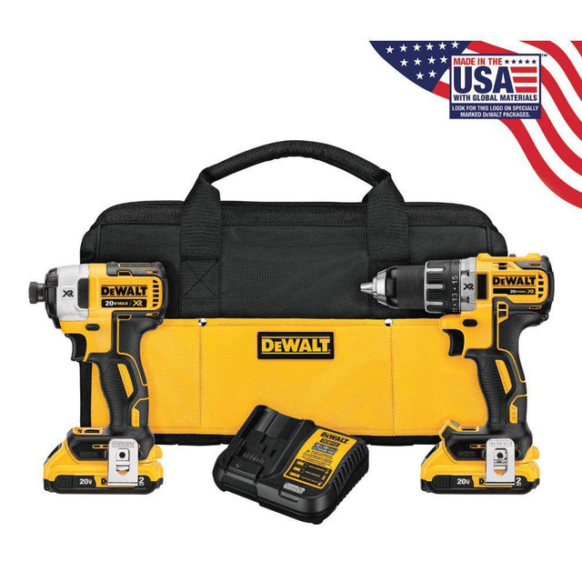 20-Volt MAX XR Lithium-Ion Cordless Brushless Drill/Impact Combo Kit (2-Tool) with (2) Batteries 2Ah, Charger and Bag