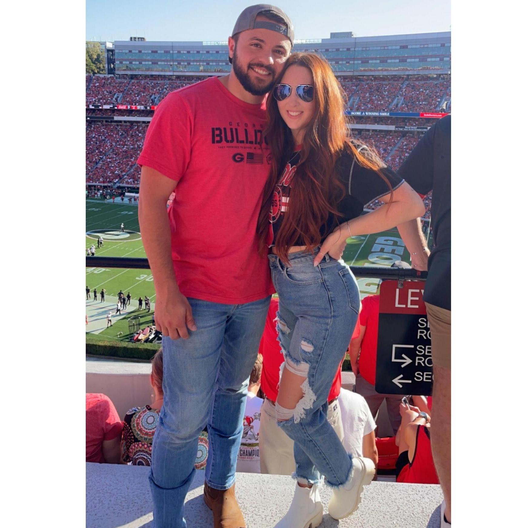 Where Lauren was truly welcomed to the south, at a Georgia football game! Go Dawgs!