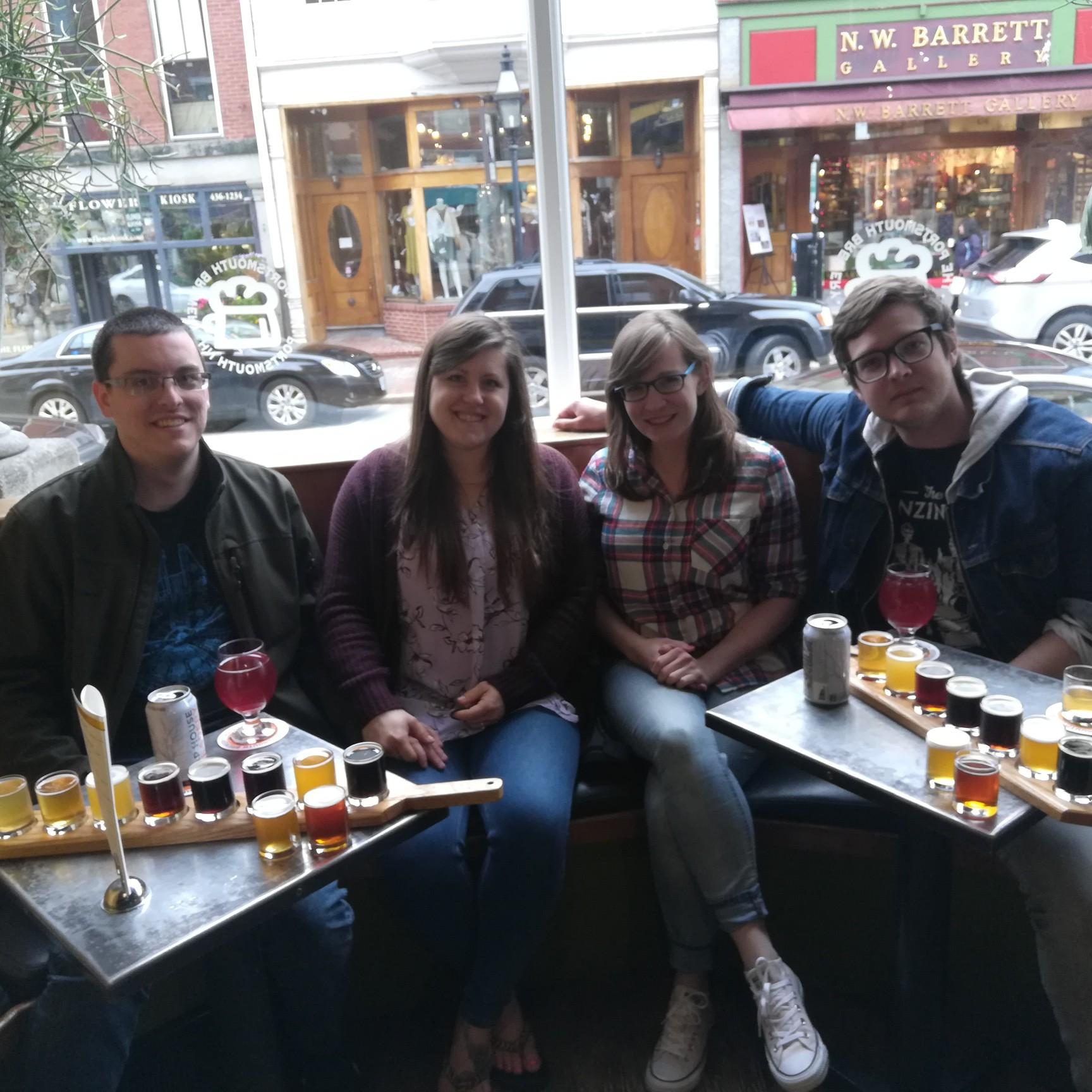 Groomsman Sam, Jamie, Michelle & Ryan - Portsmouth Brewery - Portsmouth, NH - May 2019