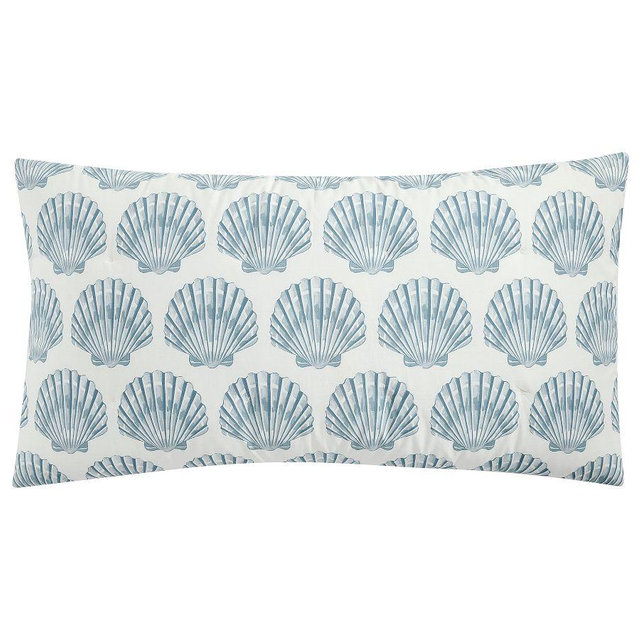 Shell Motif Comforter Sham, Blue Multi, King
