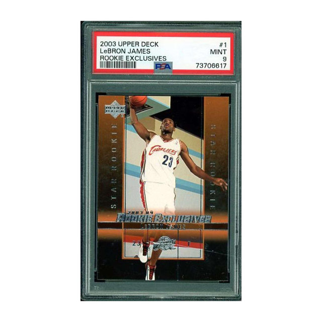 LeBron James Rookie Card 2003-04 Upper Deck Rookie Exclusives #1 PSA 9