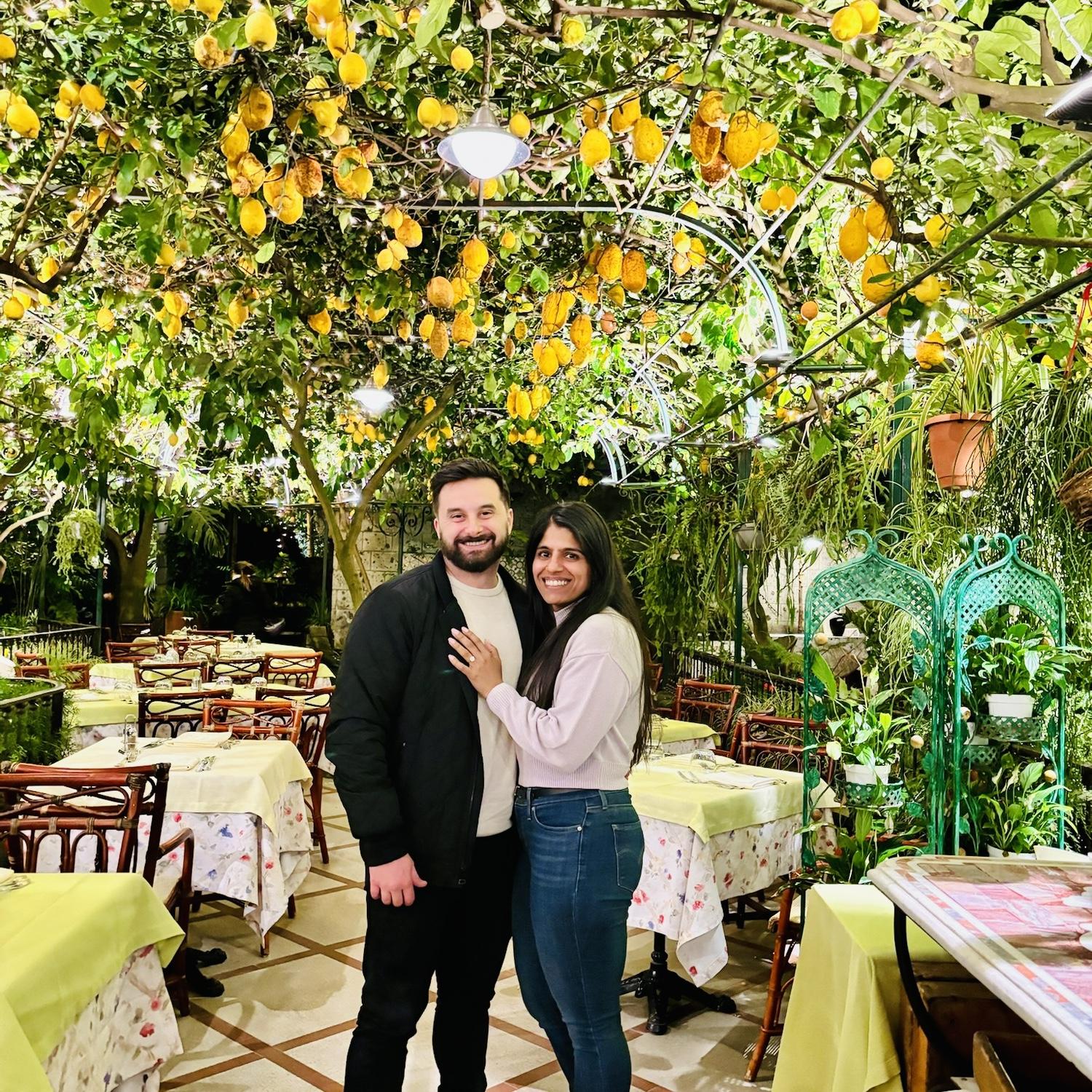 Dinner under the lemon trees in Sorrento