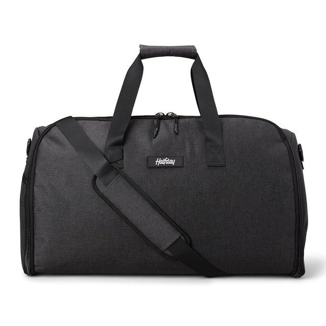 Halfday Convertible 2-in-1 Garment Duffel Weekender Bag 45L | Wrinkle-Free Travel, Hanging Suit Compartment, Shoe Pockets, Trolley Sleeve. Durable & Water-Resistant Carry-On, Shadow