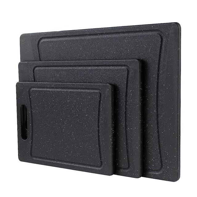 COOK WITH COLOR Cutting Board Set- 3 Pc. Kitchen Cutting Board Set - Large, Medium and Small Cutting Boards with Non Slip Bottom for Meat, Veggies, Fruits, Easy Grip Handle (Speckled Black)