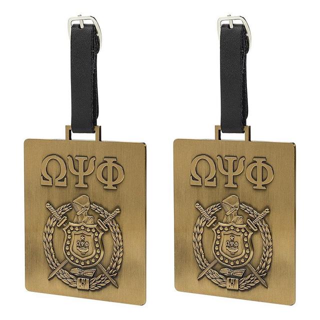 BBGreek Omega Psi Phi Official Vendor - Set of 2 Luggage Tags - Greek Letters and Shield - Fraternity Paraphernalia