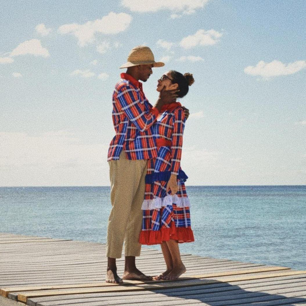 His creative direction brought us to Spott's Beach with a modern take on traditional Caymanian outfits. You guessed it - photographed by the Maid of Honor!