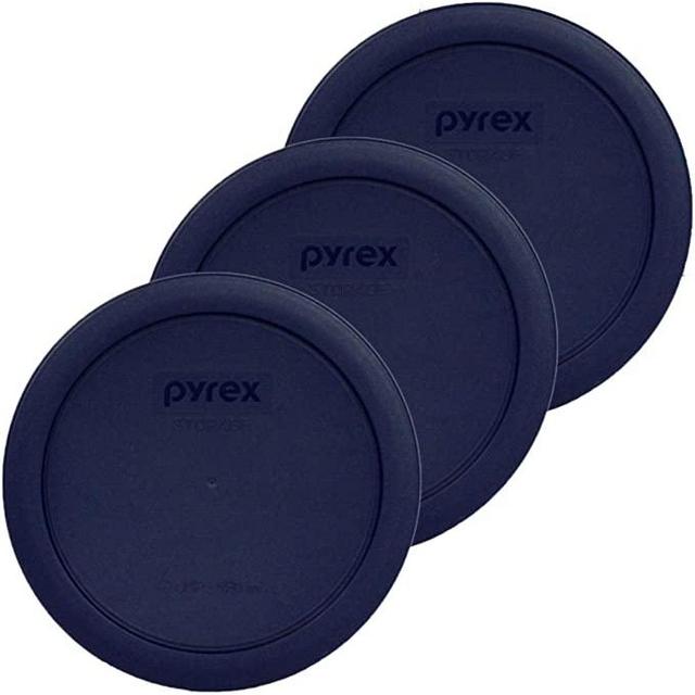 Pyrex 7201-PC Dark Blue Round Replacement Lids - 3 Pack